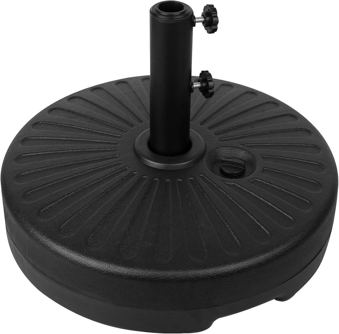 50Lbs Patio Umbrella Base, Outdoor Umbrella Stand Water Filled Stand, Market Patio Outdoor Heavy Duty Umbrella Holder (Black)