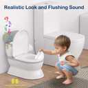 CheerTry 2-in-1 Toddler Potty Training Toilet - Larger Potty Chair & Detachable Training Seat for Boys & Girls Ages 1-3 with Flushing Sound, Wipes Storage, Toilet Paper Holder - Grey