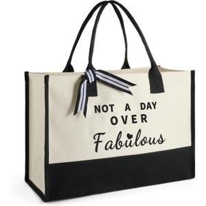Personalized Canvas Tote Bags for Women w Inner Pocket, Bag for Women Friends Wedding Bridesmaid Birthday Christmas Gifts