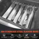 SUS304 Stainless Steel 17.5" Flavorizer Bars for Weber Genesis 300 Series with Front Control, Grill Parts for Weber Genesis E310 E320 E330 S310 S320 S330, Heat Plate Replacement 7620 7621, 5 Pack