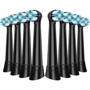 8 Pcs IO Replacement Heads Compatible with Oral B IO 2/3/4/5/6/7/8/9/10/Deep Clean Series Electric Toothbrushes, Medium Softness Brush Heads Compatible with Oral B iO (Black)