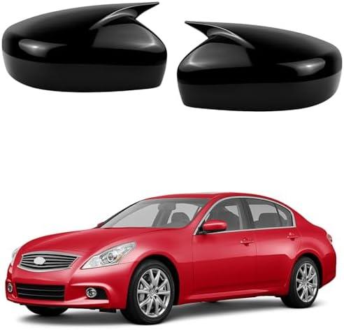 Side Mirror Cap Cover Compatible With Infiniti 2011-2012 G25, 2008-2013 G37, 2015 Q40, 2014 2015 Q6 (Glossy Black)