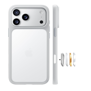 TORRAS for iPhone 17 Pro Case, Beyond MilitaryGrade Protection, Camera Control Button, DIY Buttons, Translucent Matte Slim Thin Shockproof Hard Back AntiScratch case for iPhone 17 Pro, Silver White