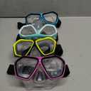 Fabbay 4 Pcs Adult Swimming Goggles with Nose Cover Snorkel Diving Mask Goggles Swim Mask with Fabric Strap (Classic Colors)