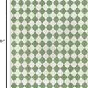Washable Green Checkered Rug 5x7, Non-Slip Low Pile Area Rug for Living Room, Bedroom, Nursery, Modern Neutral Farmhouse Diamond Carpet, Pet & Kid Friendly