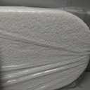 Oval Ottoman with Storage for Living Room, Sherpa Bench, Beige, 43"D x 15"W x 15"H