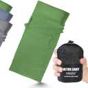 Frelaxy Ultralight Sleeping Bag Liner - Lighter & Compact, 3 Sizes Travel Sheets & Adult Sleep Sack, Comfy Breathable & Cooling & Silky Soft, Quick-Drying, for Backpacking, Hotel, Camping, Hostels (37.4in x 84.6", Green - No Zipper)
