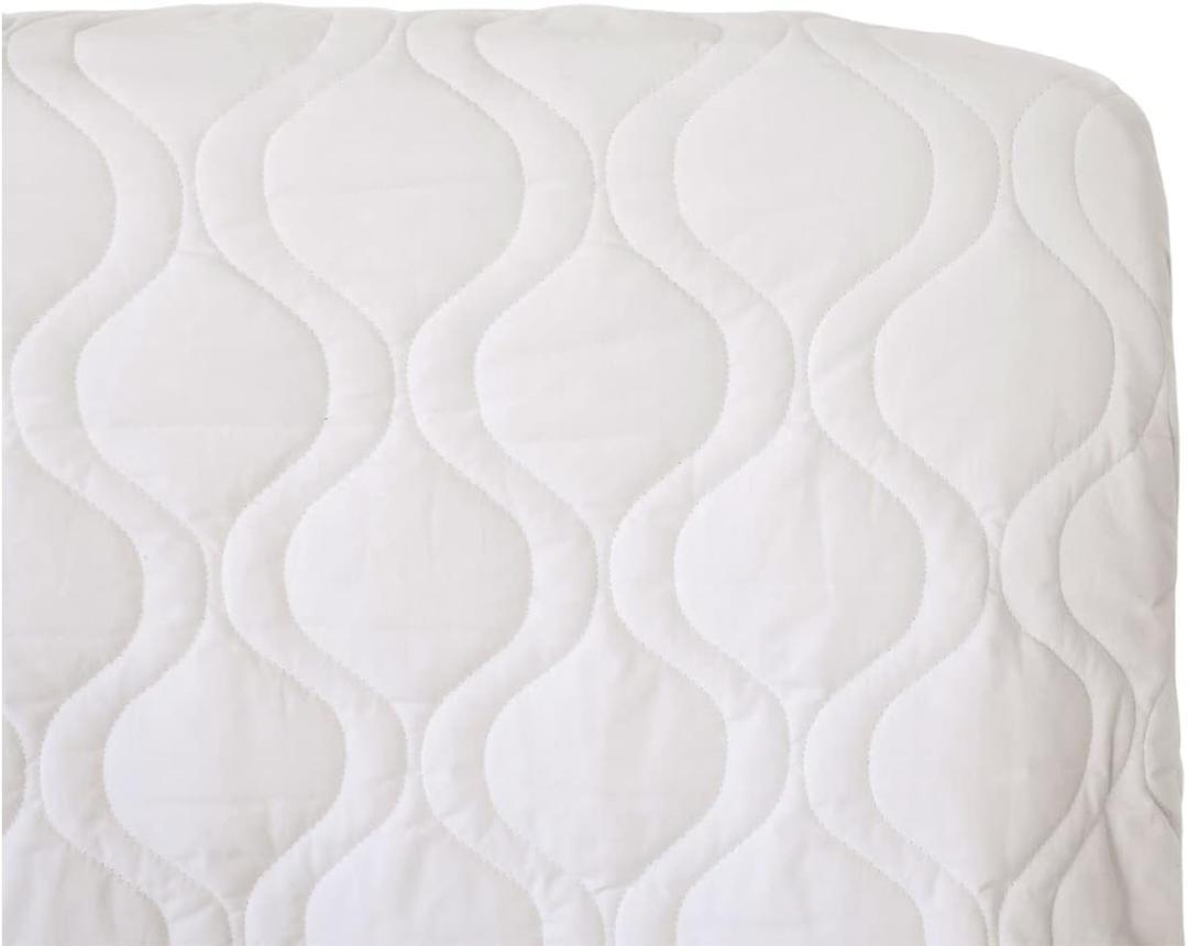 SheetWorld Quilted Fitted Cradle Mattress Pad 18 x 36, Solid White, Made in USA