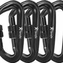 12kN Heavy Duty Carabiner Clips - Favofit Locking Carabiner for Keychain Key Ring Hammock & Dog Leash - 0.9oz Ultralight Snag-Free D Ring Carabiners for Camping Gym & Outdoor