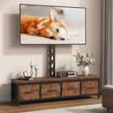 TV Stand with Mount & 4 Drawers, Entertainment Center up to 75 inch TV, Modern Media Console Fabric Dresser TV Stand for Living Room Bedroom (Rustic Brown)