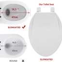 Built-In Toddler Toilet Seat, 19" Elongated White Potty Training Seat with No-Wiggle Design, Easy Install and Detachable for Both Child and Adult Use
