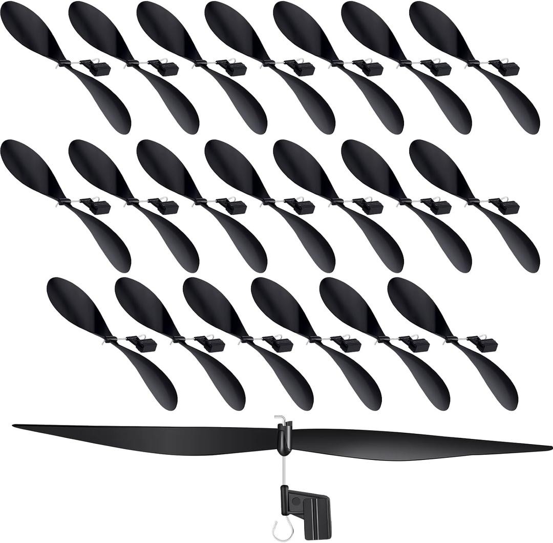 Libima 20 Pcs Plastic Propeller for Stem Activities 7.1 Inches Fold Resistant Propeller Blades with Rubber Band Hooks for Airplanes and Helicopters from Research Institution, Black