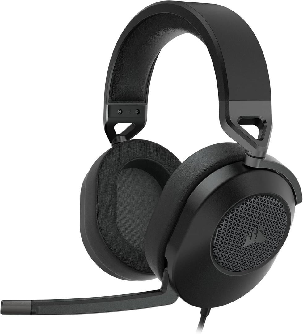 Corsair HS65 Surround Multiplatform Wired Gaming Headset  Dolby Atmos  SonarWorks SoundID  iCUE Compatible  PC, Mac, PS5, PS4, Xbox, Nintendo Switch, Mobile  Carbon