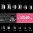 MEKK Short Coffin Nail Tips, 240PCS Full Cover Half Matte Soft Gel Nail Tips, Pre-Shaped Nail Extensions for Home DIY & Salon Use - 12 Sizes