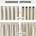 MIULEE 100% Blackout Linen Curtains for Bedroom, Linen Beige Solid Luxury Decor Thermal Insulation Room Darkening Drapes for Living Room Nursery Back Tab Rod Pocket 42 x 84 Inches, 2 Panels