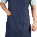 VWELL Waterproof Rubber Vinyl Apron W/ 2 Pockets - Lab Apron for DishWashing,Grooming Blue