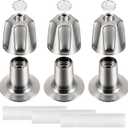 Enhon 3 Piece Shower Knob Replacement Kit Compatible with Price Pfister Verve Tub Shower Faucet, 3 Faucet Handle Hot/Cold/Diverter Replacement for Remodeling Trim(Brushed Nickel)