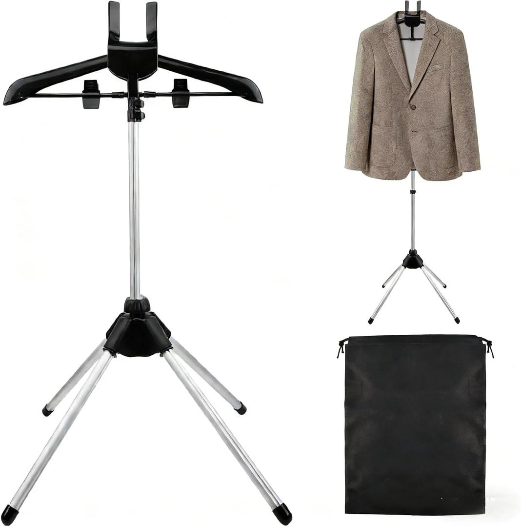 Adjustable 33-63 Inch Garment Steamer Stand with Rotating Hanger Foldable Ironing Rack for Mannequin Torso for Retail Vendors Clothes Garment