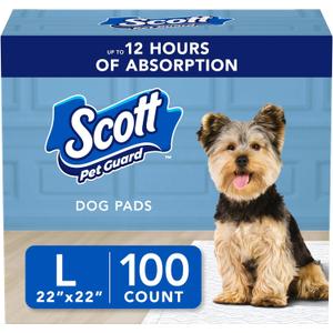 Scott Pet Guard Dog Pads - Size Large - 22" x 22" - 100 Pack Scott Pet Guard Dog Pads - Size Large - 22" x 22" - 100 Pack