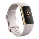 Fitbit Charge 5 Advanced Health & Fitness Tracker with Built-in GPS, Stress Management Tools, Sleep Tracking, 24/7 Heart Rate and More, Lunar White/Soft Gold, One Size (S &L Bands Included)