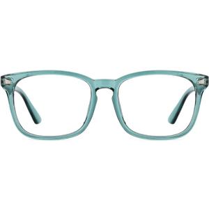 TIJN Blue Light Blocking Glasses for Women Men Clear Frame Square Nerd Eyeglasses Anti Blue Ray Computer Screen Glasses ((06)-seagreen)