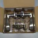 Kwikset Sedona Interior Privacy Door Handle with Lock, Door Lever for Bathroom and Bedroom, Satin Nickel Reversible Keyless Push Button Lock Door Lever, with Microban Protection