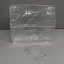 DINGHUO Acrylic Desk File Mail Organizer Wall Mounted, 4-Tier Hanging File Folder Holder, Clear Office Magazine Rack (Adhesive Hooks x 2)