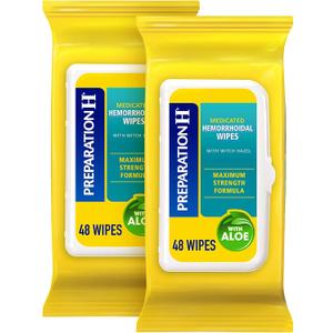 Preparation H Hemorrhoid Flushable Wipes with Witch Hazel for Skin Irritation Relief - 96 Count