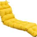 QILLOWAY Outdoor Chaise Lounge Cushion 74x22x4 Inch, Waterproof Weather Resistant Replacement Pad for Patio Pool Furniture, Yellow, 1 Count
