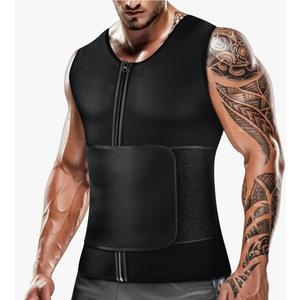 Cimkiz Men's Waist Trainer Sauna Suit Shirt, Gym & Exercise Compression Vest, Sweat-Boosting Workout Top, L