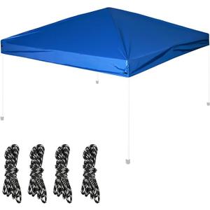 Straight Leg 10×10FT Pop-up Canopy Tent Replacement Top, Instant Canopy Top Cover with Rope (Blue)