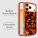 Jefonha Magnetic for iPhone 17 Pro Max Case Abalone Shell, Tortoise Orange