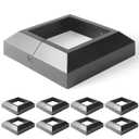 8 pcs 4x4 (Actual: 4"x4") Aluminum Deck Post Base Cover, for Deck railings, Stairs, Patios, Porches Split Deck Post Skirt (Black)