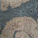 Better Trends Medallion Collection is a Tufted Bath Mat Rug 100% Cotton in Vibrant Colors, 21" x 34", Blue & Natural
