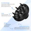 2 x Diffuser Attachment for Hair Dryer, Blow Dryer Nozzle-Specific Hair Diffuser for Curly Hair and Natural Wavy Hair, Suitable for Hair Dryers 4.0-4.4cm (Black)