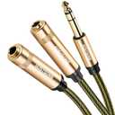 1/4 Stereo Splitter Cable - Male to Dual Female Adapter - 50cm/1.5ft (20 IN, Multicolored)