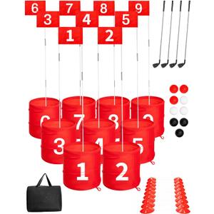 SJEhome 9 Hole Backyard Game Golf for Adults Outdoor Indoor Practice Gifts for Yard, Lawn, Park, Yard, Beach (9 Hole Golf Game)