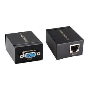 RIIEYOCA 2 Pack VGA Extender Adapter, VGA to RJ45 Over Cat5e/Cat6 Ethernet Cable, Can Be Extended to 60M/196ft, Black