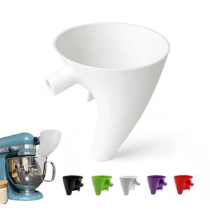 Flour Funnel for Kitchen Aid Mixer, Fits Tilt-Head Stand Mixer Attachment 4.55 Qt (KSM150), Easy Pour No-Mess Attachment, Anti-Splash Accessory, Durable Dishwasher-Safe Baking Tool (White)