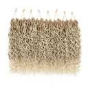 8 Packs Curly Boho Braids Faux Locs Crochet Hair, 14 Inch Goddess Locs Crochet Hair, Hippie Locs, Hair Extensions (14 Inch, 8 Packs, OT27/613#)