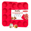 Redfly 1 Pack Silicone Muffin Pan & Cupcake Pans for Baking - 12 Cup Regular Size BPA Free Egg Bites MoldsAmazon's