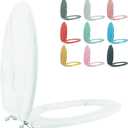 Elongated Toilet Seat Wood Toilet Seat Prevent Shifting with Zinc Alloy Hinges American Standard Size Toilet Seat Easy to Install also Easy to Clean(Elongated,Marble)