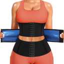 LEINIDINA Waist Trainer for Women Corset Shapewear Segmented Sweat Waist Trimmer for Women Workout Belt Black, Blue 3XL