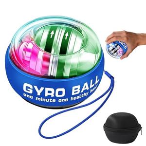 Torque-Ball Hand Exerciser, Wrist Power Gyro Ball, Curaball Hand Exerciser, Grip Strength Trainer, Hand Strengthening Devices, Wrist Strengthener, Finger Exerciser, Auto-Start Colorful Lighting