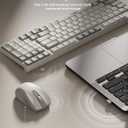 2.4G Wireless Keyboard and Mouse Combo with Silent Touch, One-Key to Switch Windows, Mac OS, Quiet Soft Click, Compact Full-Size (98 Keys) Typewriter Keyboard for PC, Desktop, Laptop, MacBook- White