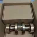 Asidrama 4 Pack Champagne Bronze Privacy Door Knobs with Lock, Door Handles with Champagne Bronze Door Knobs Interior for Bedroom or Bathroom, Heavy Duty Door Lever for Left Right Sided Doors