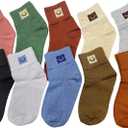 RELY+ 10 Pairs Socks Womens Crew Elastic Ankle Length Cotton Socks Aesthetic Cute Lightweight Low Cut Gifts for Women