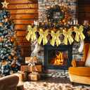 Suncalla 6ft Large Gold Bow Garland with 10 Inch Bows Pre-Strung Party Garland Banner for Wedding Coquette Birthday Baby Shower Bridal Shower Bachelorette Party Supplies