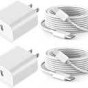 Fast Charging for iPhone 16 15 Charger,2Pack 20W USB C Wall Charger Travel Plug Block iPhone 15 Charging Cable for iPhone 16/16 Pro/16 Pro Max/16 Plus/15/15 Pro/15Pro Max/iPad Mini6/iPad Air4/iPad Pro (3FT, White)