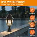Solar Post Lights 2 Pack, Motion Sensor Post Lantern Without Pier Mount Base, Waterproof Solar Powered Pole Light Fixture for Patio Yard Garden
